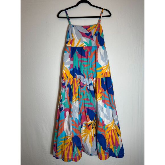 J Crew Tie Back Colorful Midi Sundress Size 6 - Picture 4 of 7